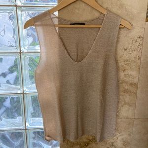 Sleeveless Mango Top in Beige